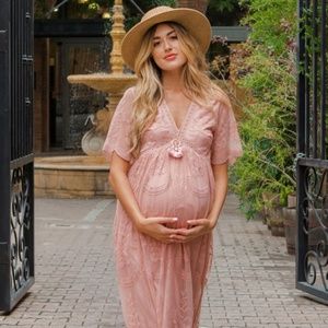 NWT! Pinkblush Lace Baby Shower Maternity Dress